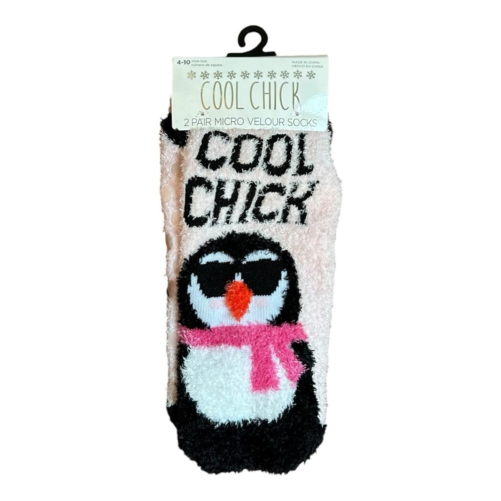 Cool Chick Micro Velour Women's Low Cut Cozy‎ Socks 2 Pair Shoe Size 4-10 NEW
